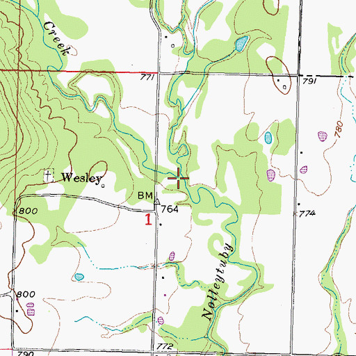 Topographic Map of Doyal Creek, OK