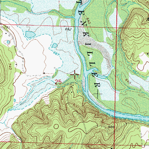 Topographic Map of Dripping Spring Hollow, OK