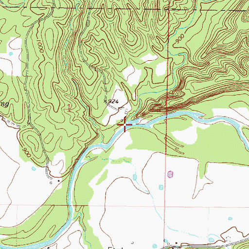 Topographic Map of Dripping Springs Branch, OK