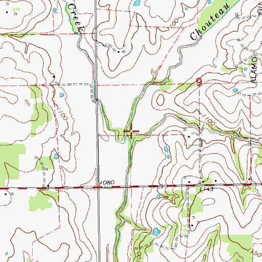 Topographic Map of Dripping Springs Creek, OK