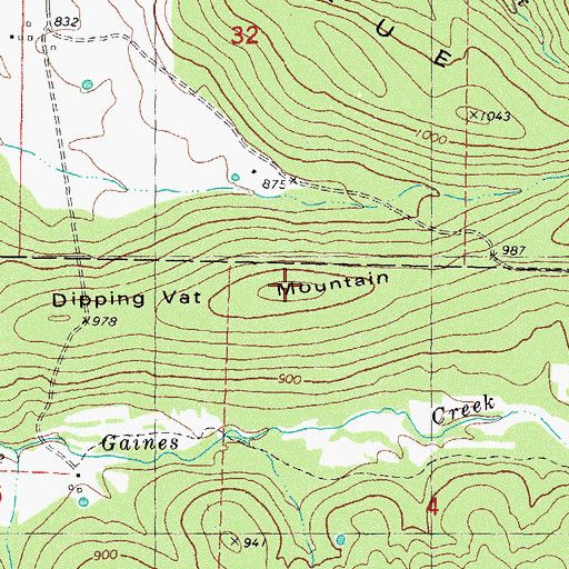 Topographic Map of Dripping Vat Mountain, OK