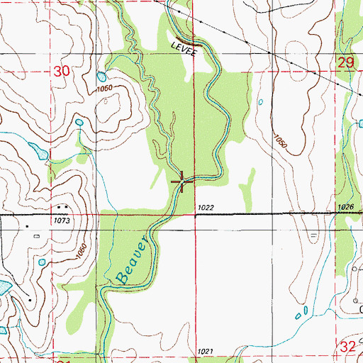 Topographic Map of Dry Beaver Creek, OK
