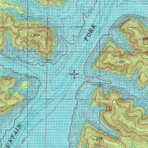 Topographic Map of Dry Branch, OK
