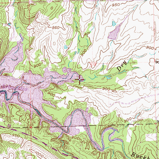Topographic Map of Dry Branch, OK