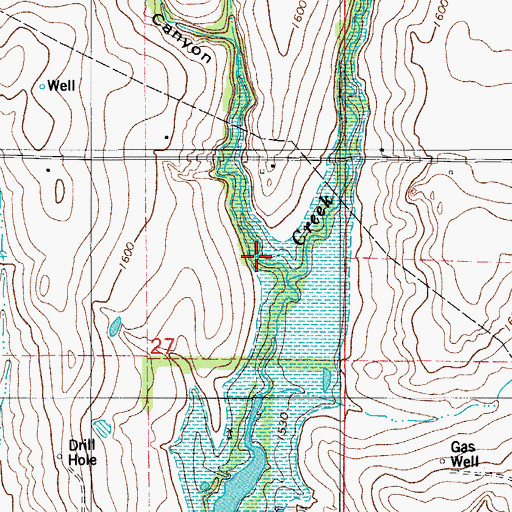 Topographic Map of Dry Canyon, OK