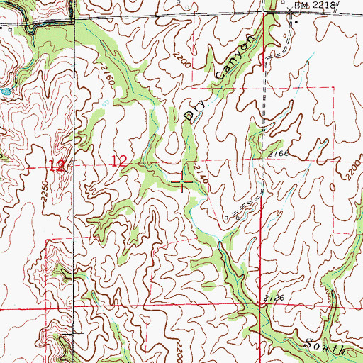 Topographic Map of Dry Canyon, OK