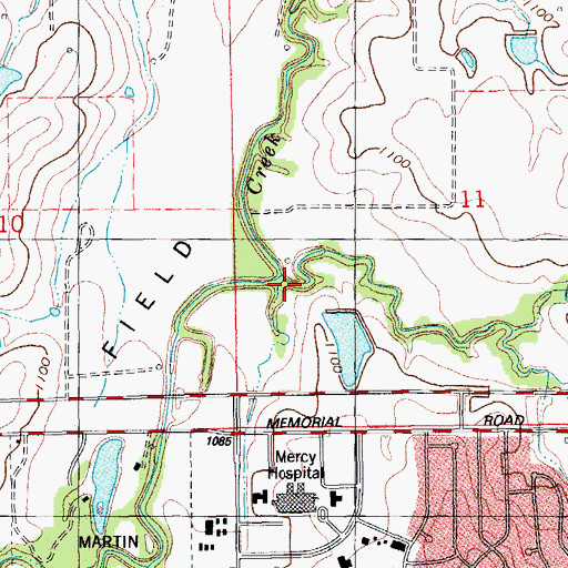 Topographic Map of Dry Creek, OK
