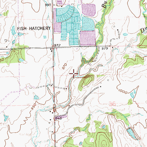 Topographic Map of Dry Creek, OK