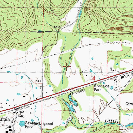 Topographic Map of Dry Creek, OK