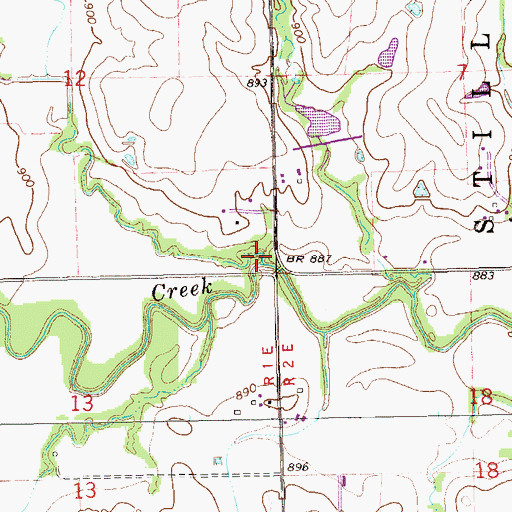 Topographic Map of Dry Creek, OK