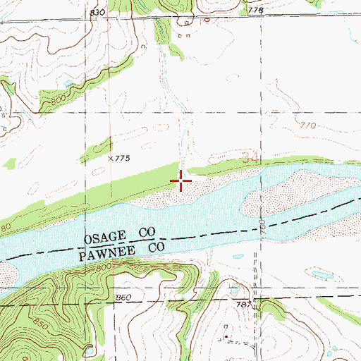 Topographic Map of Dry Creek, OK