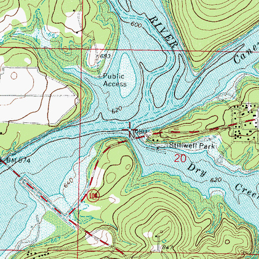 Topographic Map of Dry Creek, OK