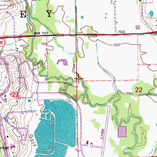 Topographic Map of Dry Creek, OK
