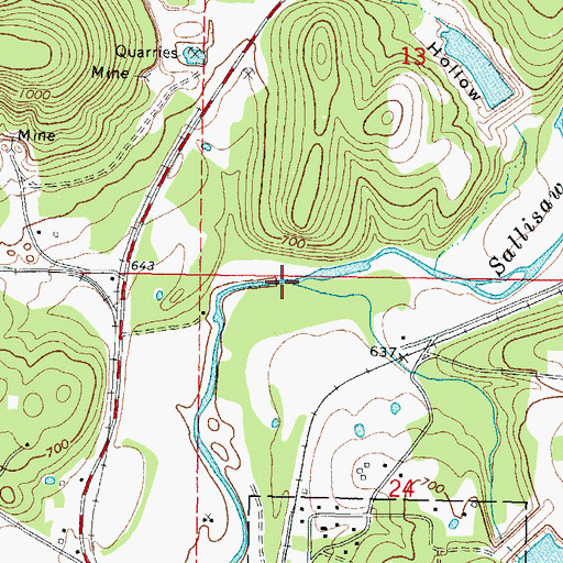 Topographic Map of Dry Creek, OK