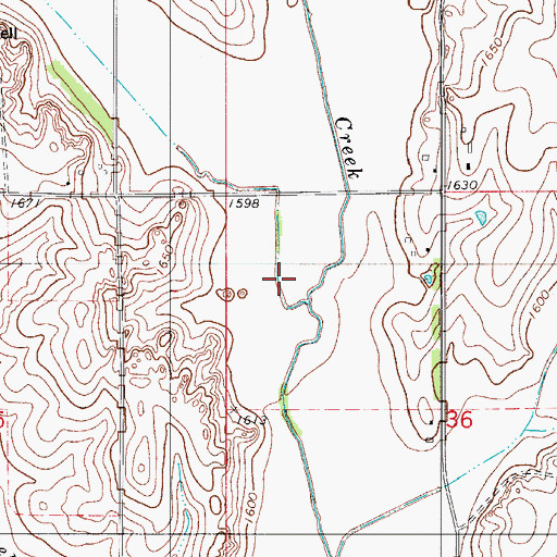 Topographic Map of Dry Creek, OK