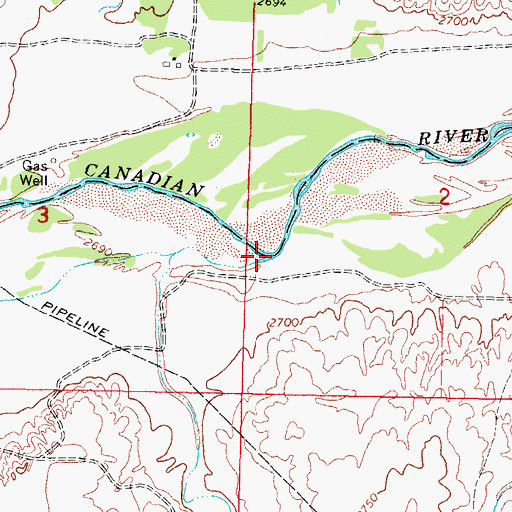 Topographic Map of Dry Creek, OK