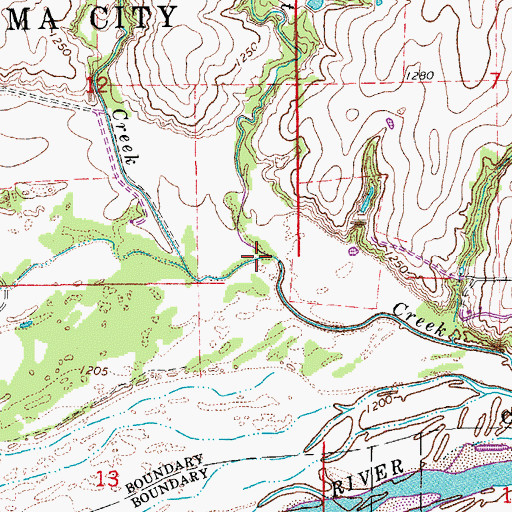 Topographic Map of Dry Creek, OK