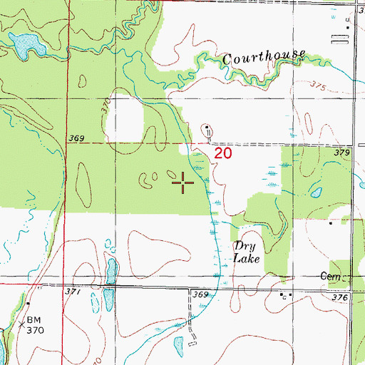 Topographic Map of Dry Lake, OK
