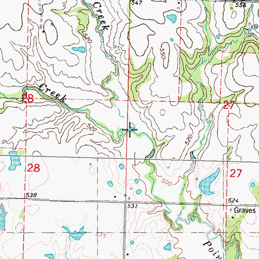 Topographic Map of Dry Pointer Creek, OK