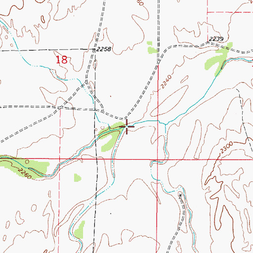 Topographic Map of Dry Prong, OK