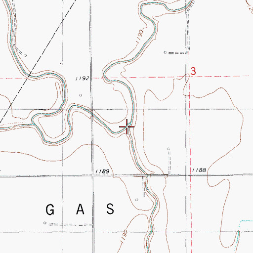 Topographic Map of Dry Salt Creek, OK