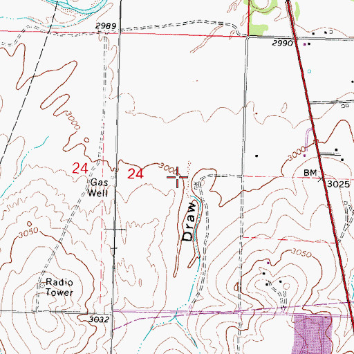 Topographic Map of Dry Sand Draw, OK
