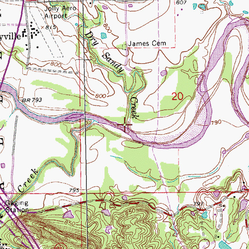 Topographic Map of Dry Sandy Creek, OK