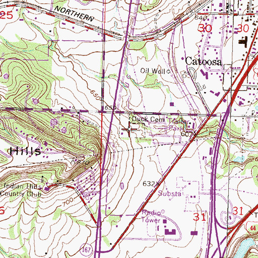 Topographic Map of Duck Cemetery, OK