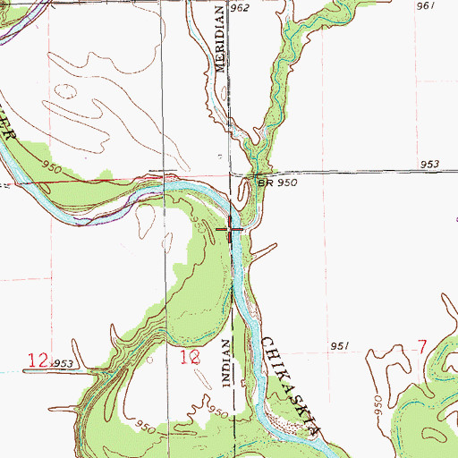 Topographic Map of Duck Creek, OK