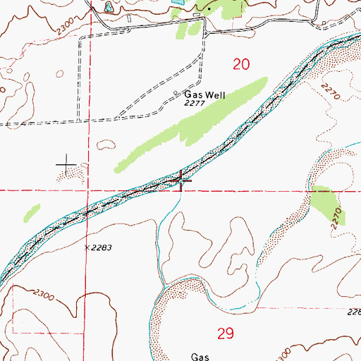 Topographic Map of Duck Pond Creek, OK