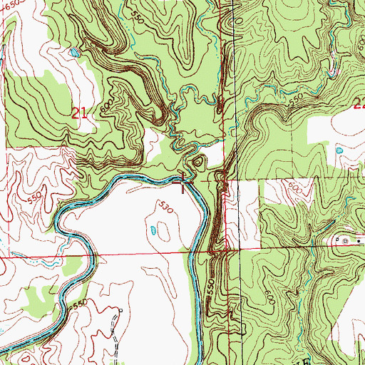 Topographic Map of Dude Creek, OK