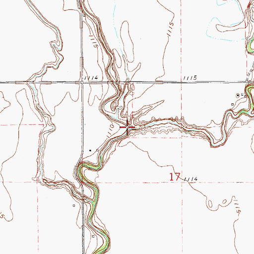 Topographic Map of Duel Creek, OK