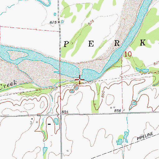 Topographic Map of Dugout Creek, OK