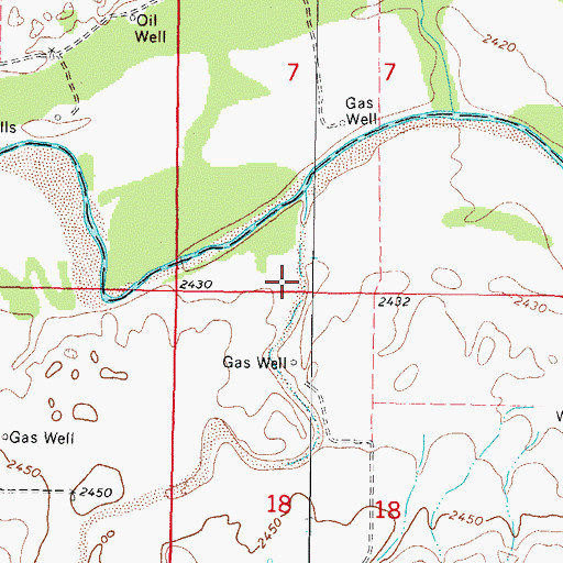 Topographic Map of Dugout Creek, OK