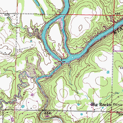 Topographic Map of Dumpling Creek, OK