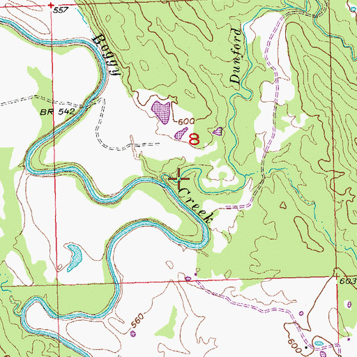 Topographic Map of Dunford Creek, OK