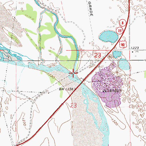 Topographic Map of Eagle Chief Creek, OK