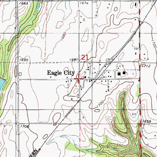 Topographic Map of Eagle City, OK