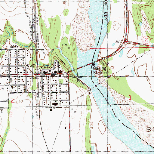 Topographic Map of Eagle Creek, OK