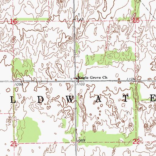 Topographic Map of Eagle Grove Church, OK