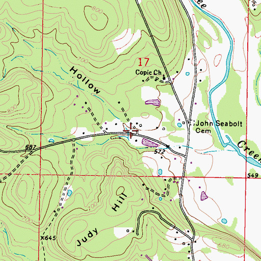 Topographic Map of Eagle Hollow, OK