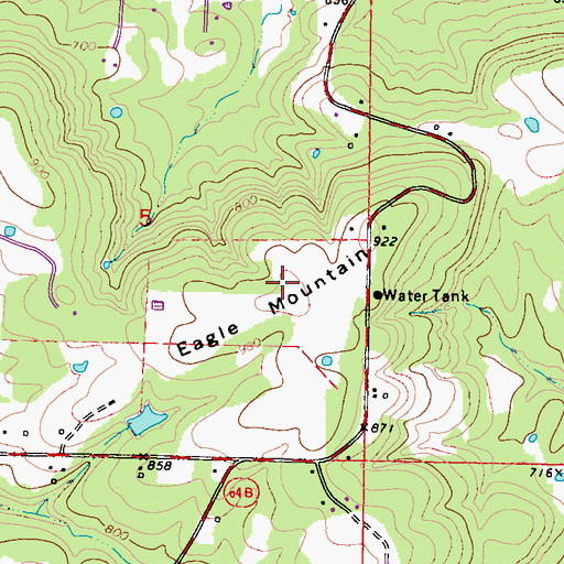 Topographic Map of Eagle Mountain, OK