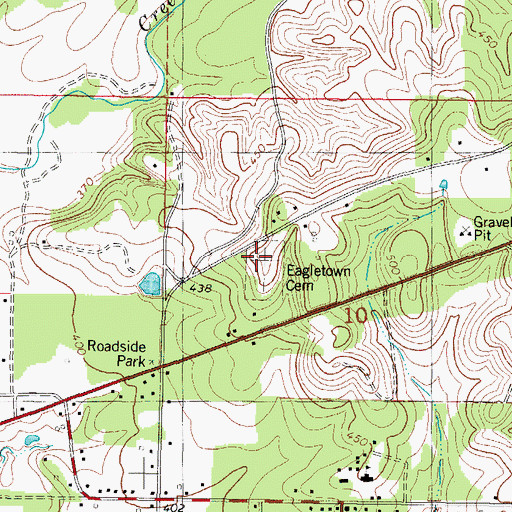 Topographic Map of Eagletown Cemetery, OK