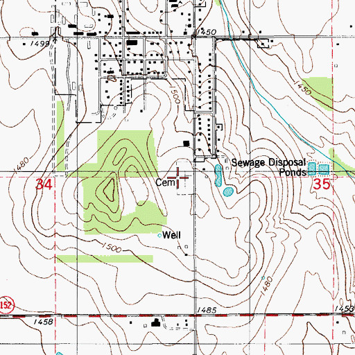 Topographic Map of Eakly Cemetery, OK