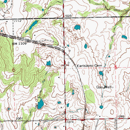 Topographic Map of Earlsboro Cemetery, OK