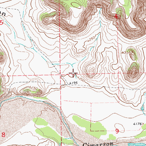 Topographic Map of Easley Canyon, OK