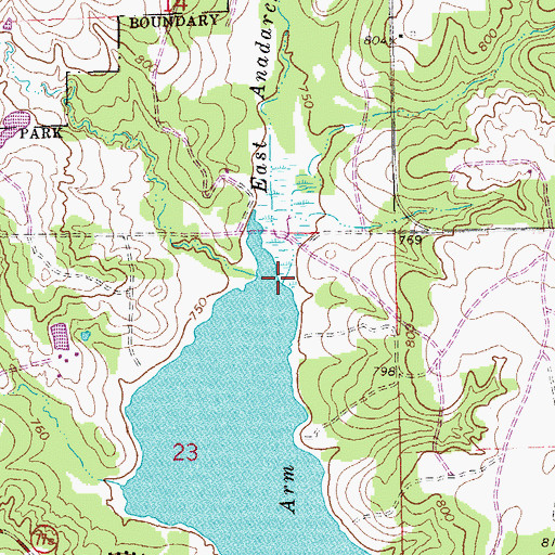 Topographic Map of East Anadarche Creek, OK