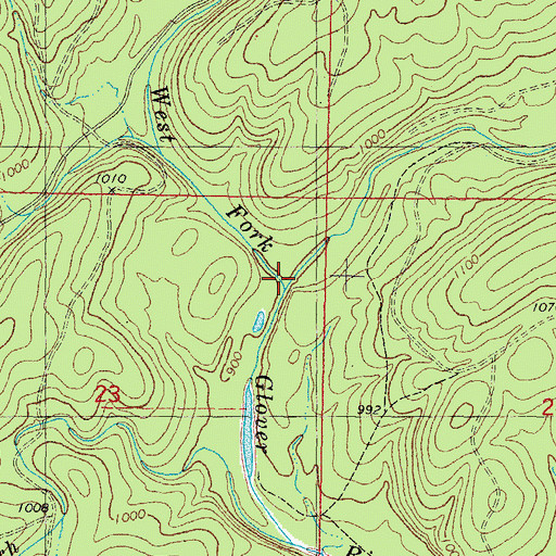 Topographic Map of East Creek, OK