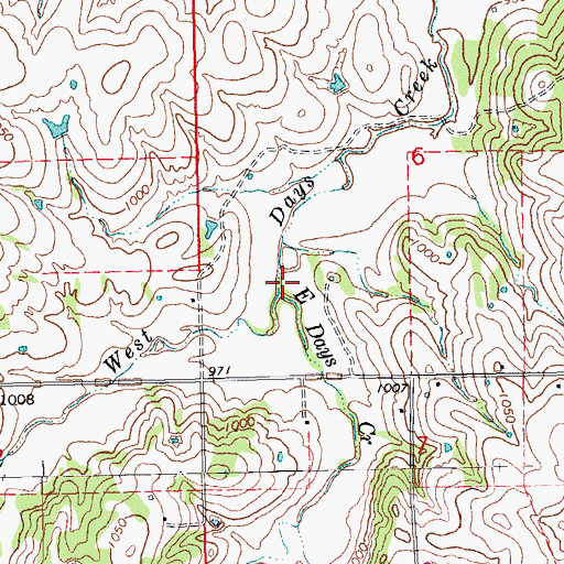 Topographic Map of East Days Creek, OK