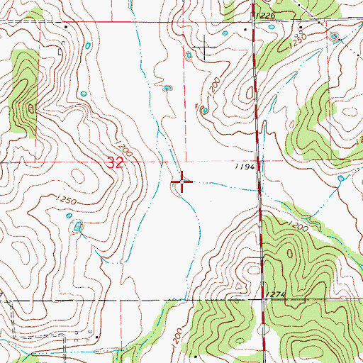 Topographic Map of East Fork Delaware Creek, OK